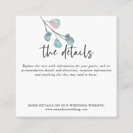 MINI-GRÖSSE Eukalyptus-Hochzeitsinformationen Begleitkarte