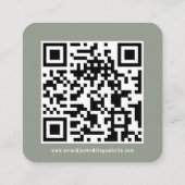 Mini-Größe Kalligrafie QR Code Sage Hochzeit Begleitkarte (Rückseite)