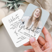 Mini-Größe Modernes Script-Foto Abschluss laden ei Begleitkarte