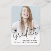 Mini-Größe Modernes Script-Foto Abschluss laden ei Begleitkarte (Vorderseite)