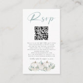 Mini Größe White Pumpkins QR Code Wedding RSVP Enc Begleitkarte (Vorderseite)