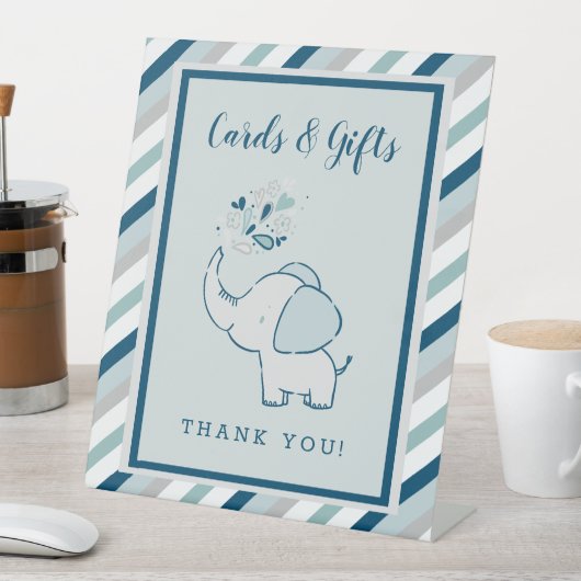 Mini-Grüne Elefant Babyduschkarten und Geschenke Sockelschild (In Situ)