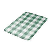 Mini-grüne Karierte karierte Quadrate Badematte (Schrägansicht)