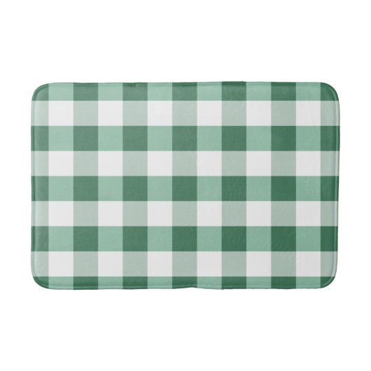 Mini-grüne Karierte karierte Quadrate Badematte (Vorderseite)