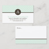 Mini-Grüne Kreise Muster Monogramm-Visitenkarten Telefonnummerkarte (Vorne/Hinten)