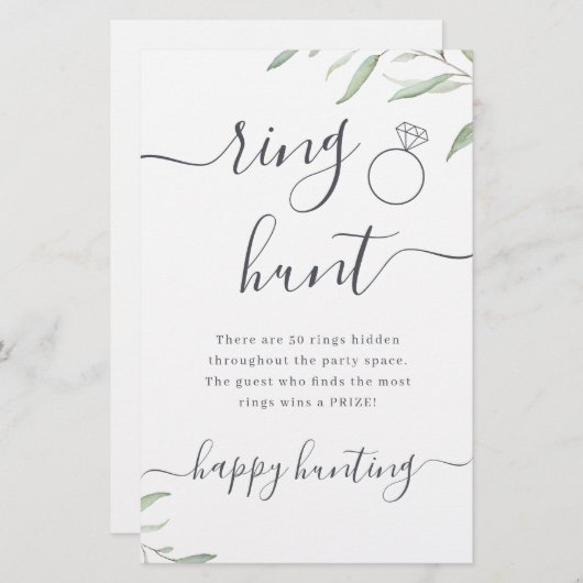 Mini-Grünring-Jagd Brautparty (Vorne/Hinten)