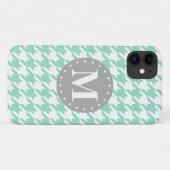 Mini-Hahnentrittmuster-Muster Grau Monogramm Case-Mate iPhone Hülle (Rückseite (Horizontal))