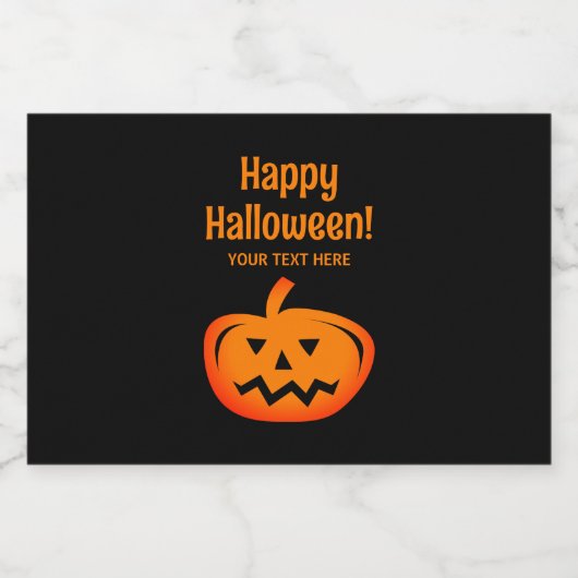 Mini-Halloween-Party für Schwarz und Orange Alkoholflaschenetikett (Einzelnes Label)