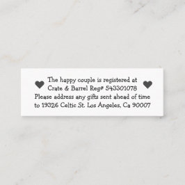 Mini Happy Couple Registrierungskarten für Einladu Telefonnummerkarte