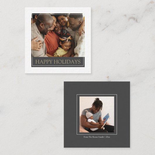 MINI Happy Holidays Foto Template Weihnachtskarte Mitteilungskarte (Vorne/Hinten)