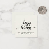 Mini Happy Holidays Modern Script Business Logo Mitteilungskarte (Vorderseite/Rückseite Beispiel)