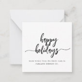 Mini Happy Holidays Modern Script Business Logo Mitteilungskarte (Vorderseite)