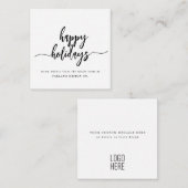 Mini Happy Holidays Modern Script Business Logo Mitteilungskarte (Vorne/Hinten)
