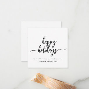 Mini Happy Holidays Modern Script Business Logo Mitteilungskarte
