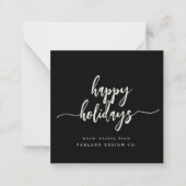 Mini Happy Holidays Modern Script Business QR Code Mitteilungskarte (Vorderseite)