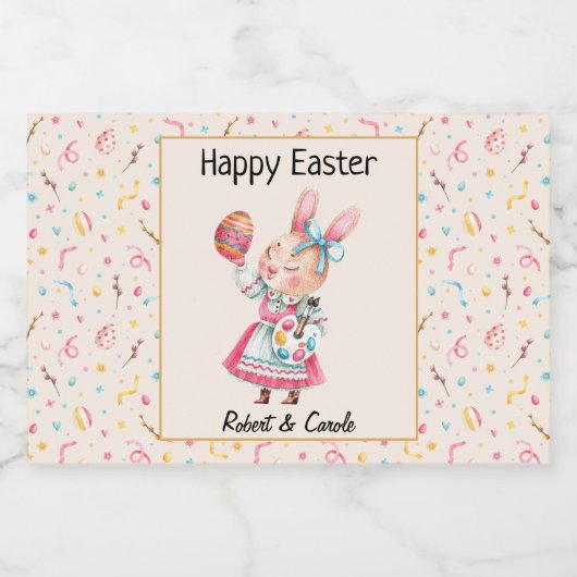 Mini Happy oder gesegnete Ostern (10) Mini Schaumweinetikett (Einzelnes Label)