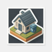 Mini-Haus Serviette (Vorderseite)