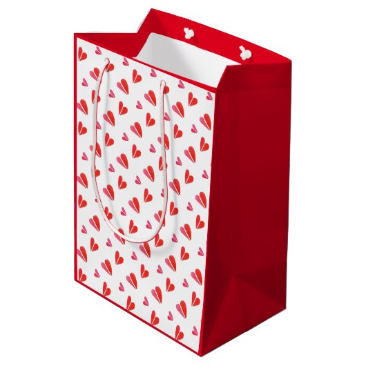 MINI HEART Medium Geschenktasche Mittlere Geschenktüte (Rückseite Schrägansicht)