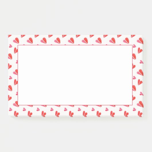MINI HEARTS 10x6 Post It Note Pad Post-it Klebezettel (Vorderseite)