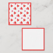 MINI HEARTS 2,5" Square Flat Card II Mitteilungskarte (Vorne/Hinten)