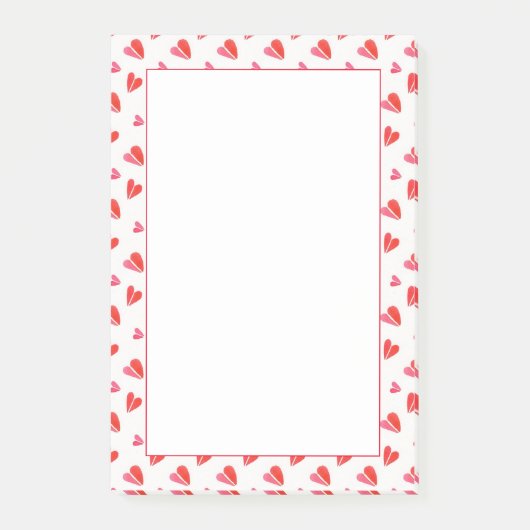 MINI HEARTS 4x6 Post It Note Pad Post-it Klebezettel (Vorderseite)
