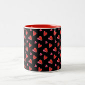 MINI HEARTS II Red Two Tone Tasse (Mittel)