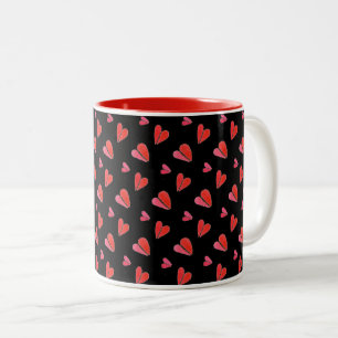 MINI HEARTS II Rote Zweifarben-Tasse Zweifarbige Tasse