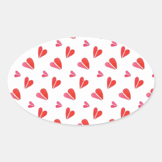 MINI HEARTS Oval Stickers (Vorderseite)