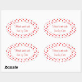 MINI HEARTS Ovale Aufkleber "Hand made" (Blatt)