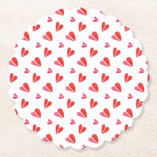 MINI HEARTS Runder Paper Untersetzer mit Skalierun (Vorderseite)