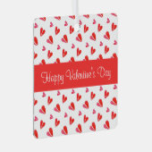 MINI HEARTS Valentine Metal Square Ornament Red (Vorderseite Rechts)
