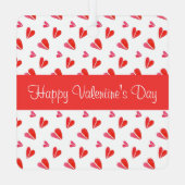 MINI HEARTS Valentine Metal Square Ornament Red (Rückseite)