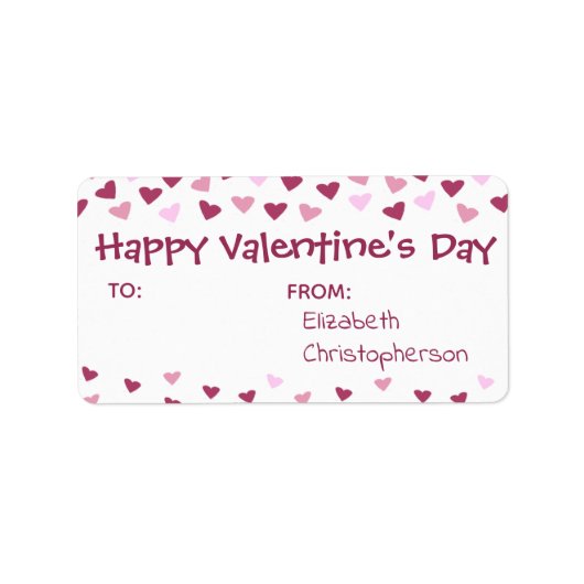 Mini Hearts VON der Valentinischen Leckerei Adressaufkleber (Vorne)