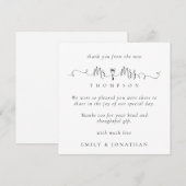 MINI Herr Key Motif Script Wedding Vielen Dank Mitteilungskarte (Vorne/Hinten)