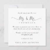 MINI Herr Stylish Script Wedding Vielen Dank Mitteilungskarte (Vorderseite)