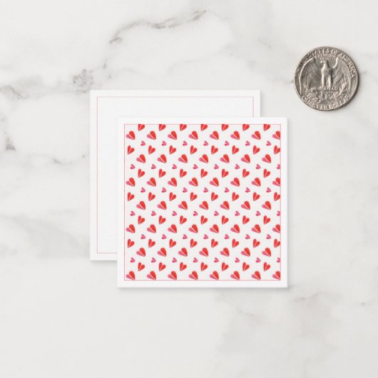 MINI-HÖHERKARTE 2,5 x 2,5 Leerflachkarte Mitteilungskarte (Vorderseite/Rückseite Beispiel)