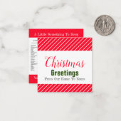 Mini Holiday Game Note Card Mitteilungskarte (Vorderseite/Rückseite Beispiel)