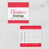 Mini Holiday Game Note Card Mitteilungskarte (Vorne/Hinten)