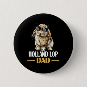 Mini Holland Lop Vater Bunny Rabbit Lover Button