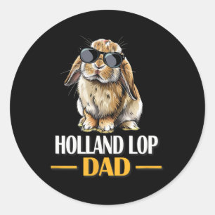 Mini Holland Lop Vater Bunny Rabbit Lover Runder Aufkleber