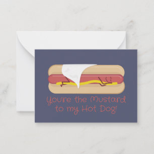 Mini-Hot-Dog-Valentinskarte Schieferblau Mitteilungskarte