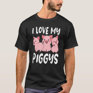 Mini House Pig I Love My Piglet Teacup Pig Mom T-Shirt