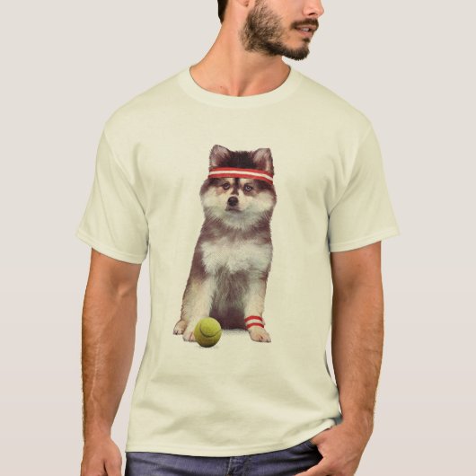 Mini-Husky Tennis Time T-Shirt (Vorderseite)