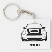 MINI ich Schlüsselkette - 2 versahen Quadrat mit Schlüsselanhänger (Vorderseite)