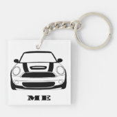 MINI ich Schlüsselkette - 2 versahen Quadrat mit Schlüsselanhänger (Rückseite)