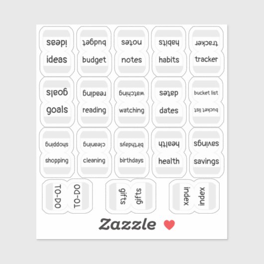 Mini Index Tabs Bujo Functional Planner Labels (Blatt)