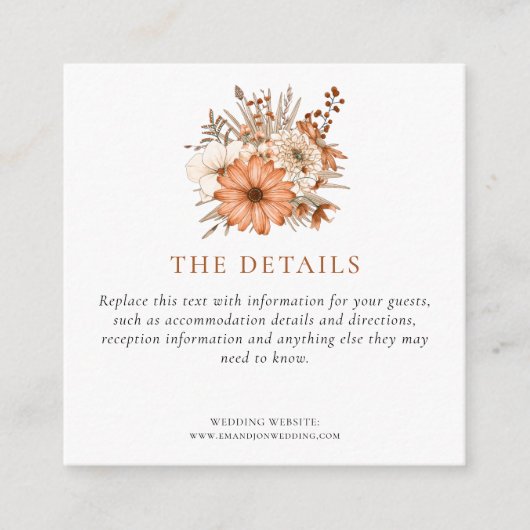 MINI | Informationen zum Hochzeitsfeiern im Herbst Begleitkarte (Vorderseite)