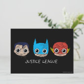 Mini Justice League Heads Sketch Einladung (Stehend Vorderseite)