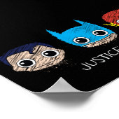 Mini Justice League Heads Sketch Poster (Ecke)