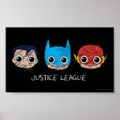 Mini Justice League Heads Sketch Poster (Vorne)